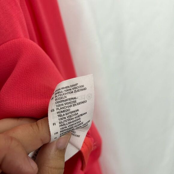 & Other Stories Long Sleeve Semi Sheer Coral Blouse - Picture 7 of 9